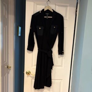 Ralph Lauren Black Long Sleeve Wrap Dress